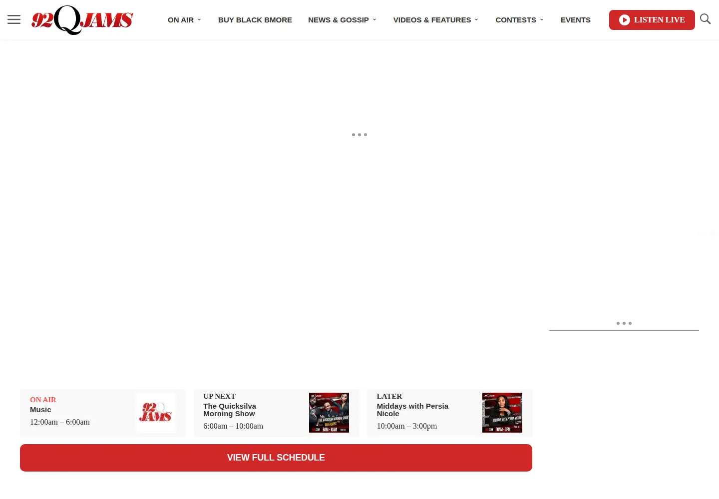 Captured homepage of 92q.com in the current scan