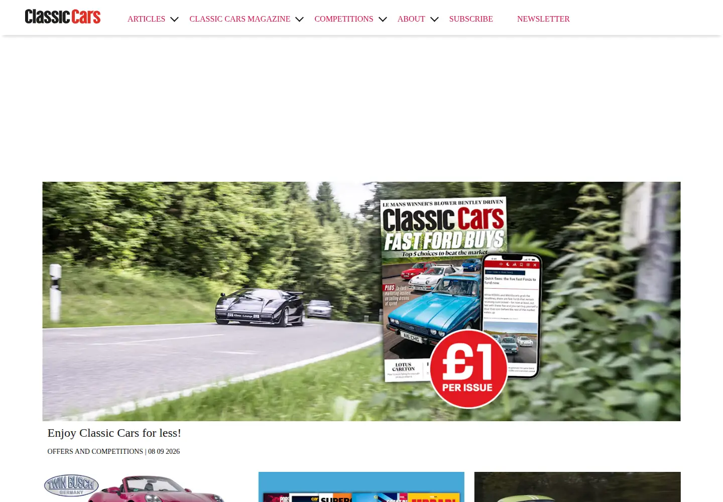 Screenshot of classiccarsmagazine.co.uk