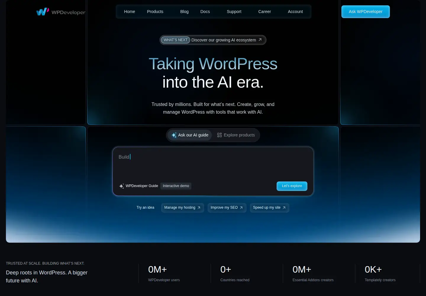 Captured homepage of wpdeveloper.com in the current scan