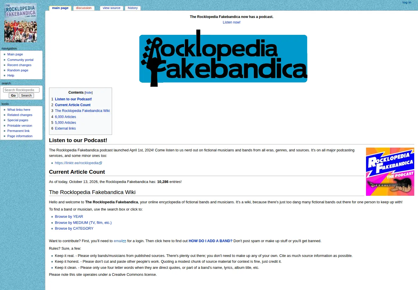 Screenshot of fakebands.com