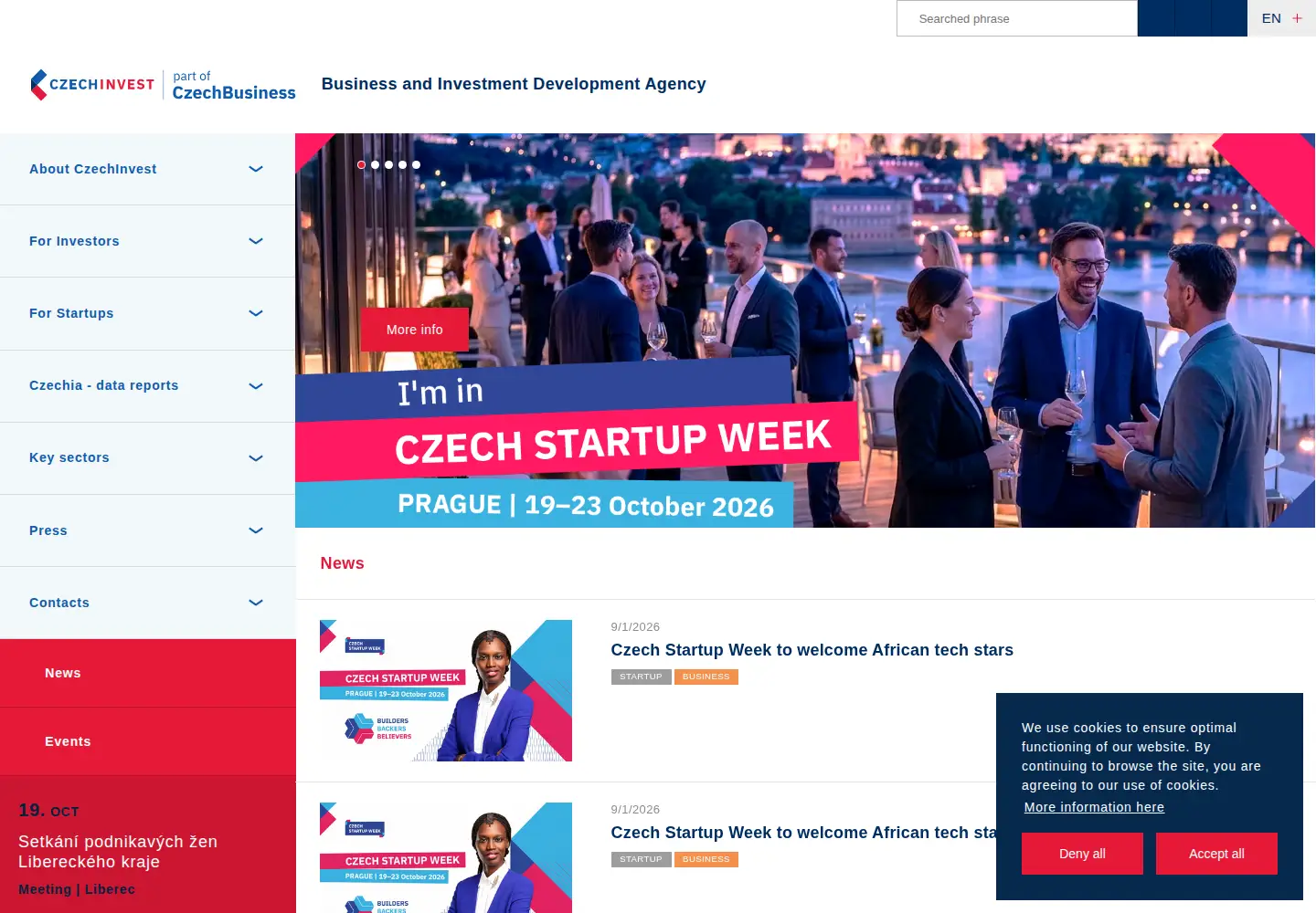 Screenshot of czechinvest.org