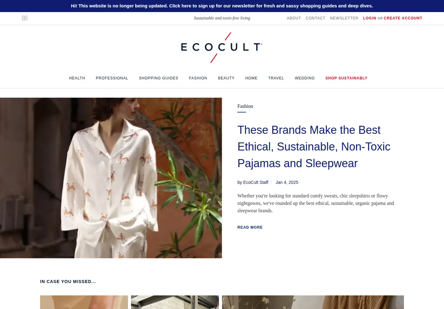 Captured homepage of ecocult.com in the current scan