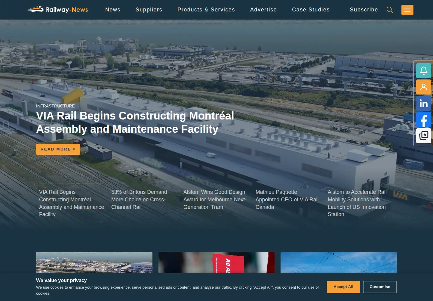 Captured homepage of railway-news.com in the current scan