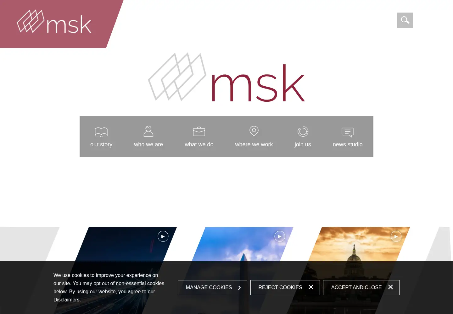 Screenshot of msk.com