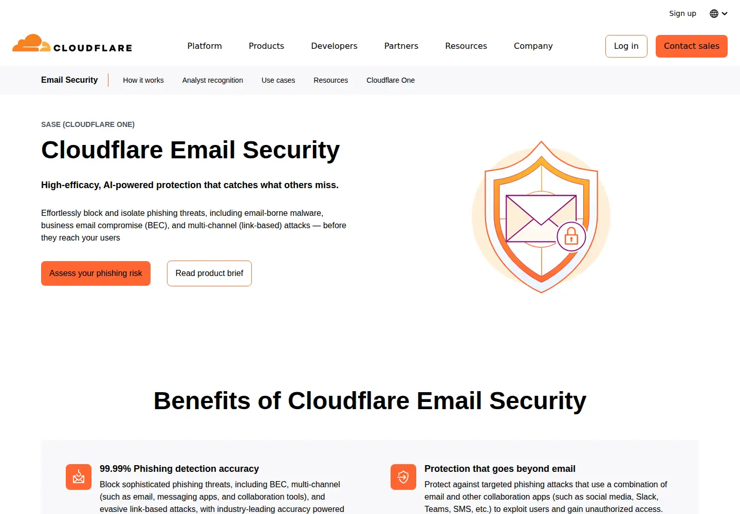 Screenshot of area1security.com