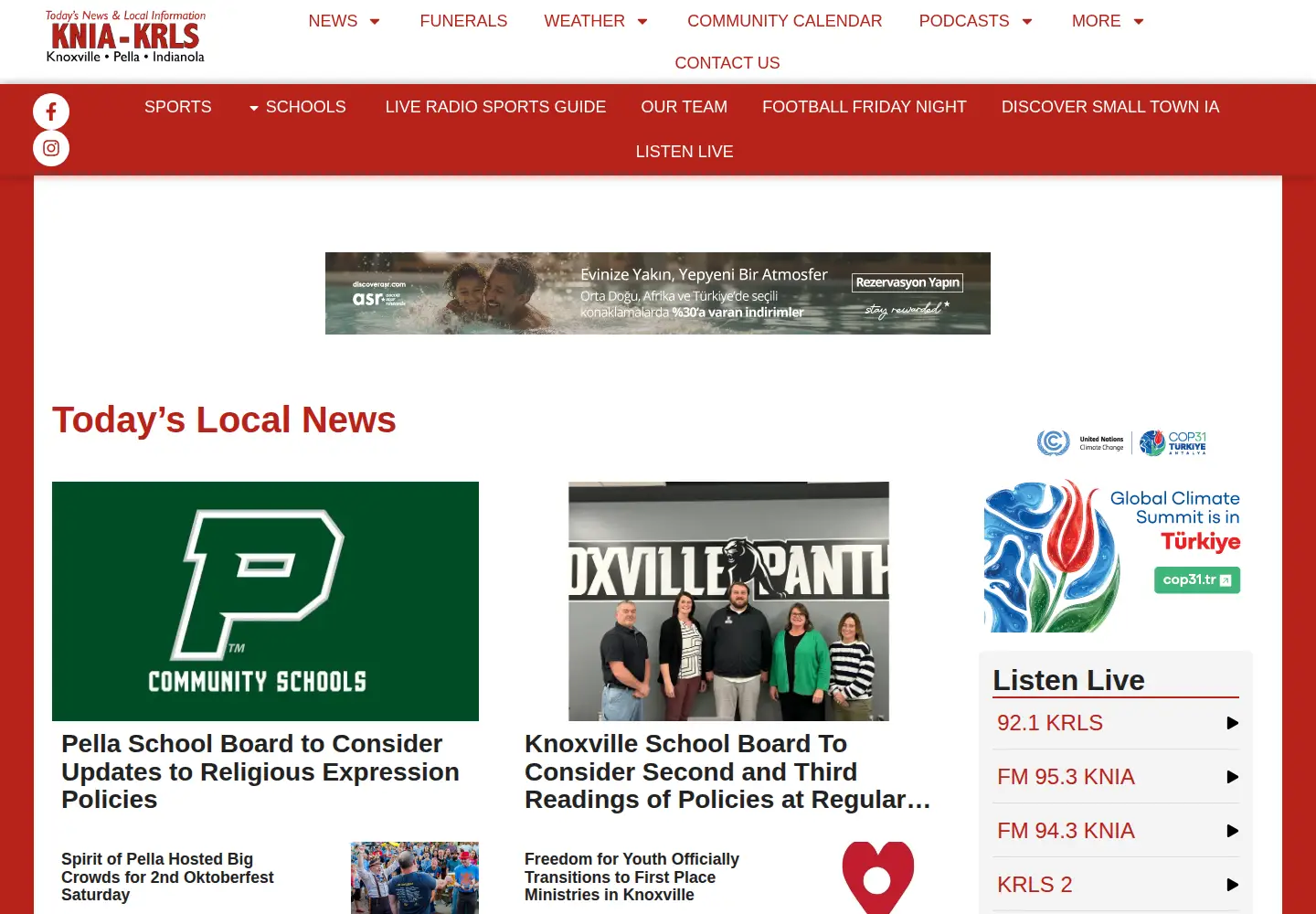 Captured homepage of kniakrls.com in the current scan