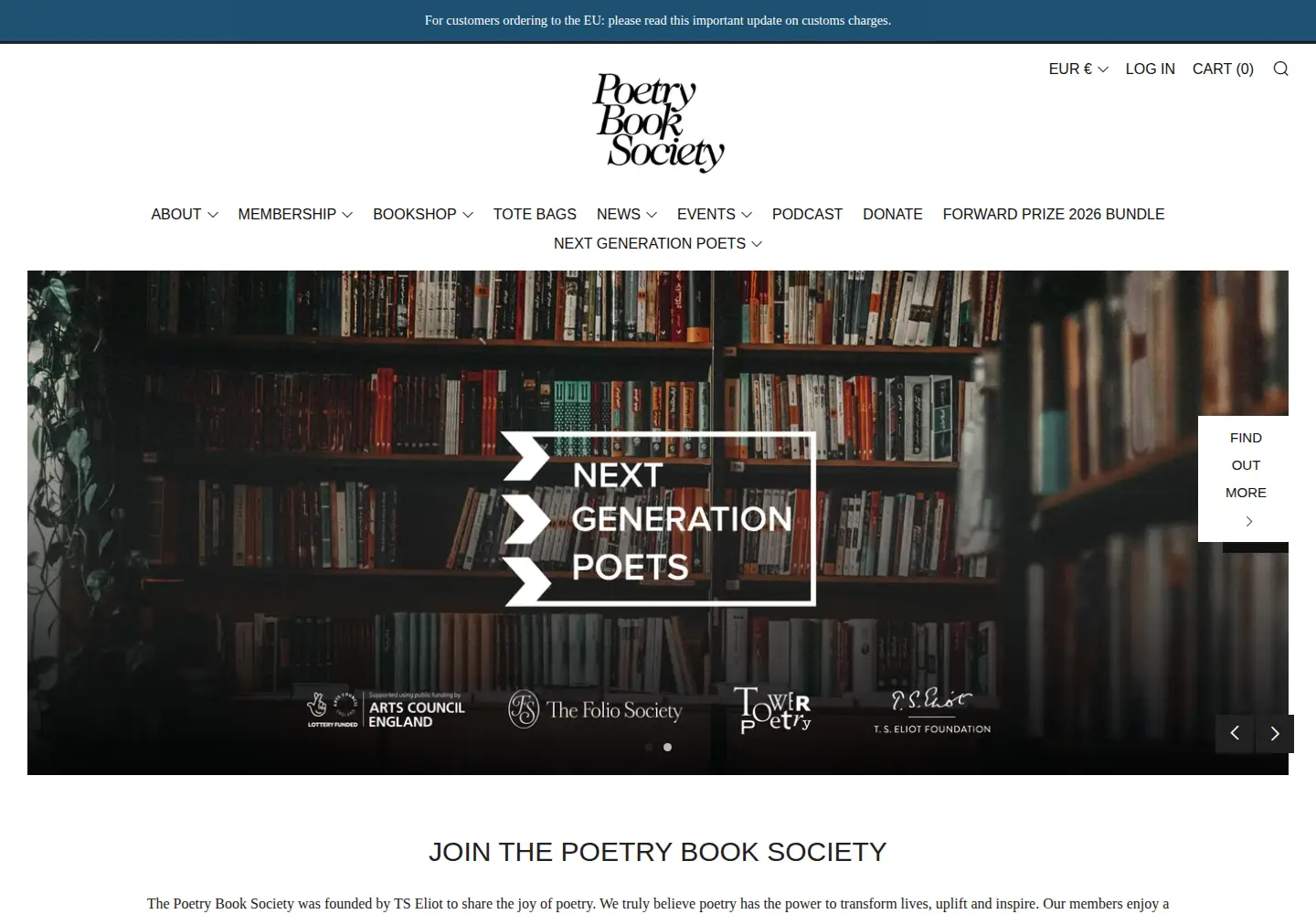 Screenshot of poetrybooks.co.uk