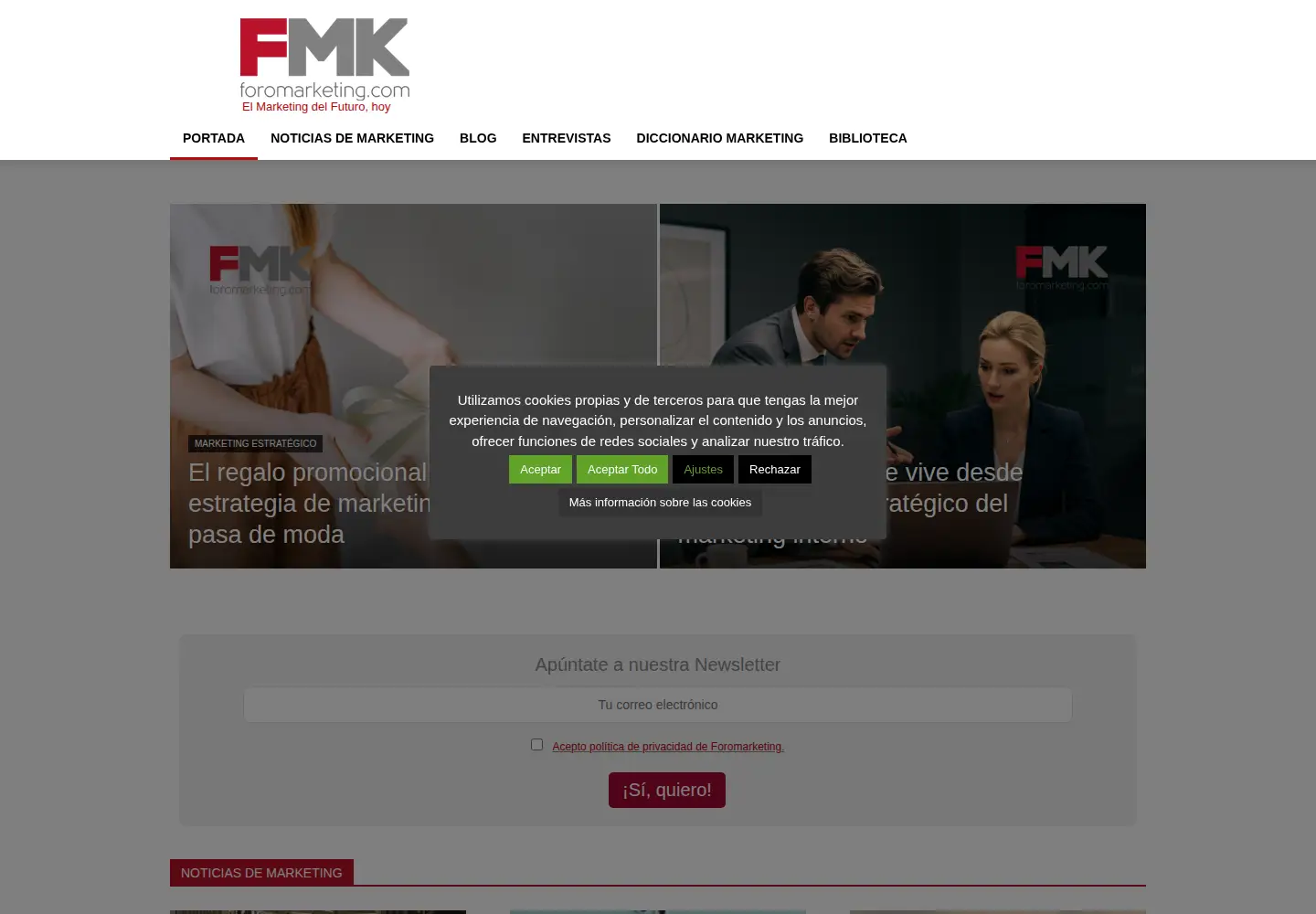 Captured homepage of foromarketing.com in the current scan