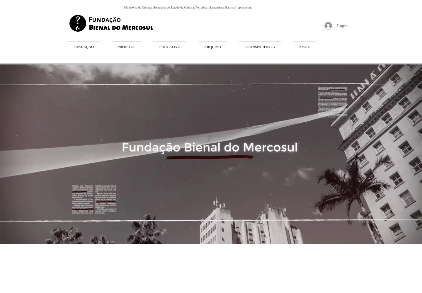Captured homepage of bienalmercosul.art.br in the current scan