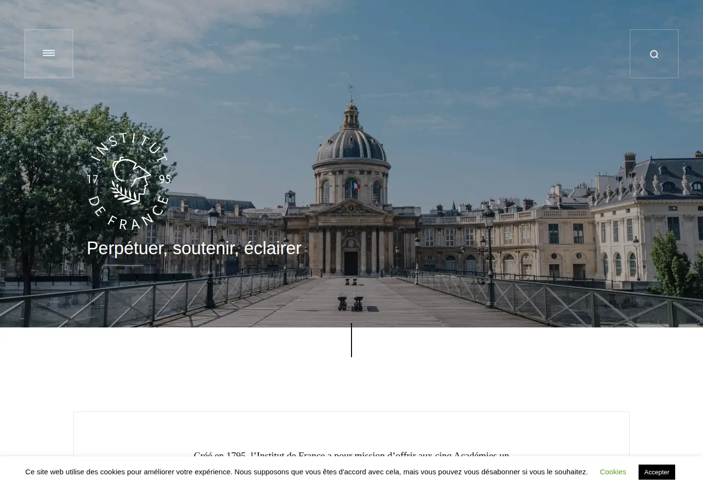 Captured homepage of institutdefrance.fr in the current scan