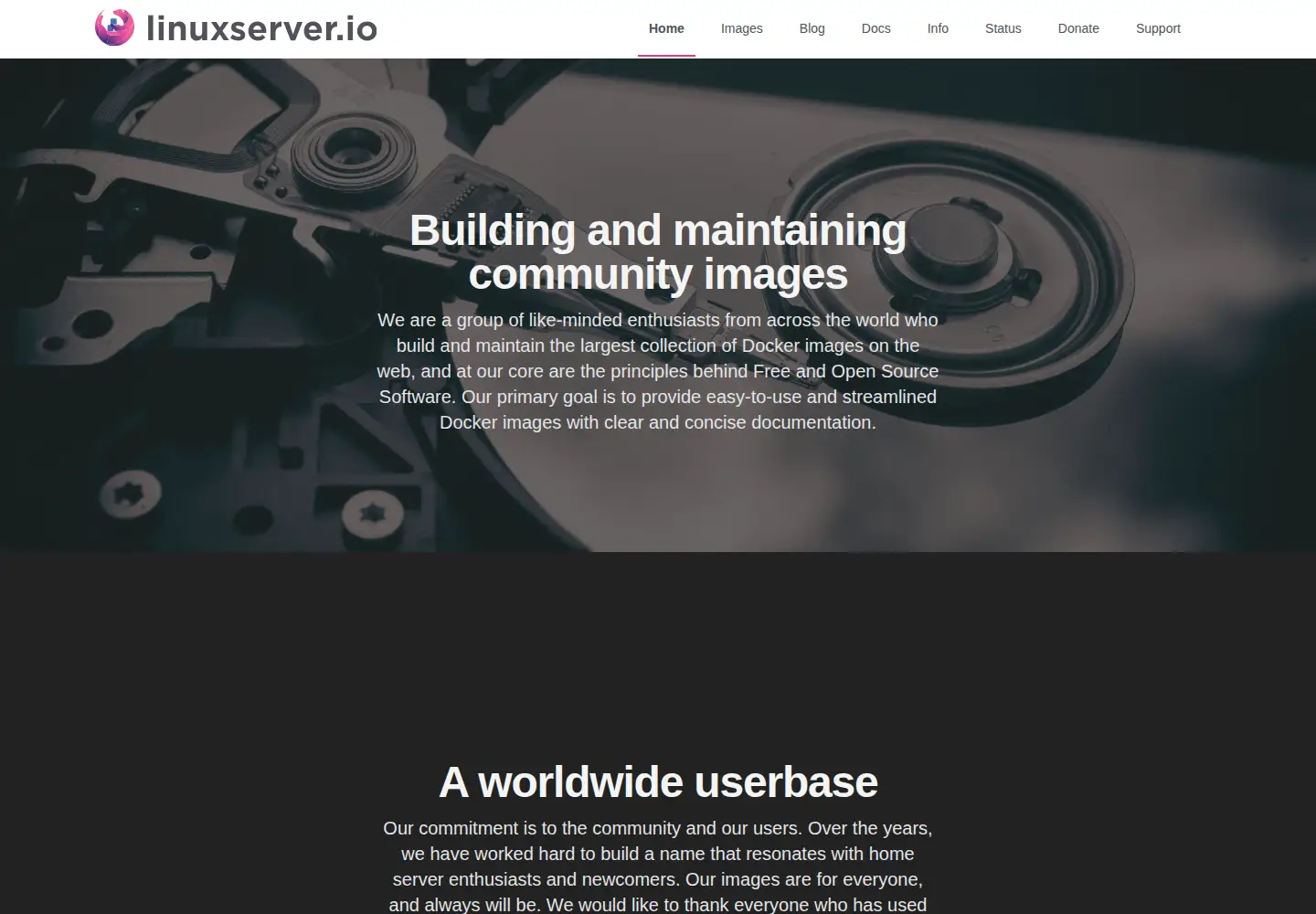 Screenshot of linuxserver.io