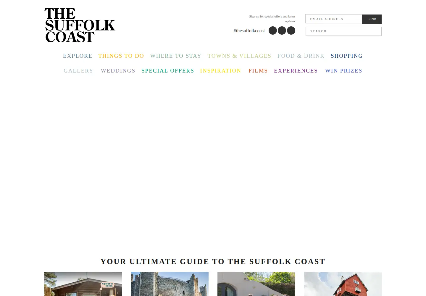Captured homepage of thesuffolkcoast.co.uk in the current scan