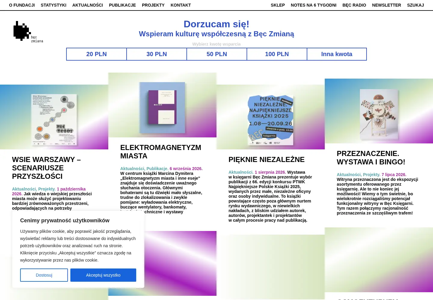 Captured homepage of beczmiana.pl in the current scan