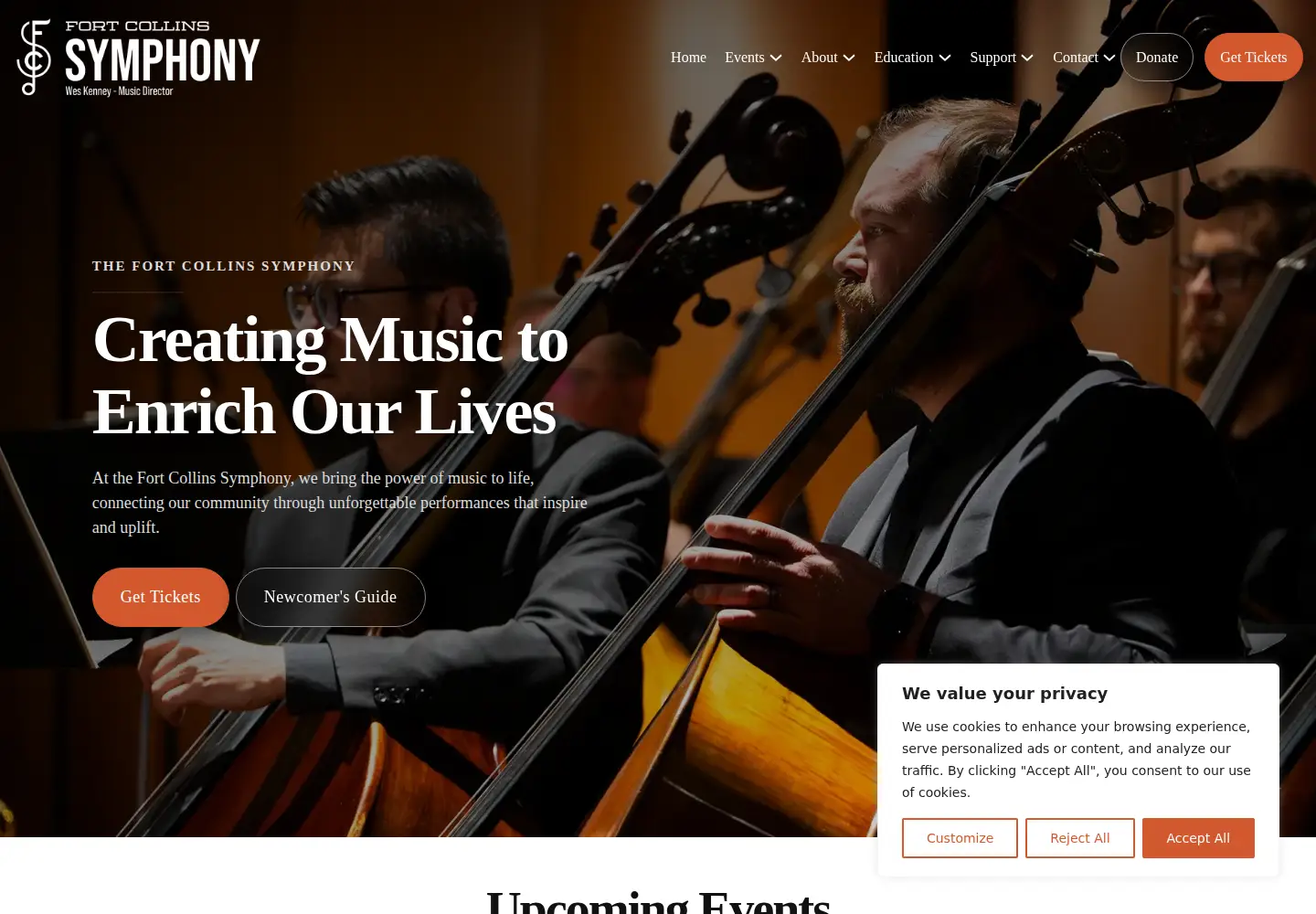 Captured homepage of fcsymphony.org in the current scan