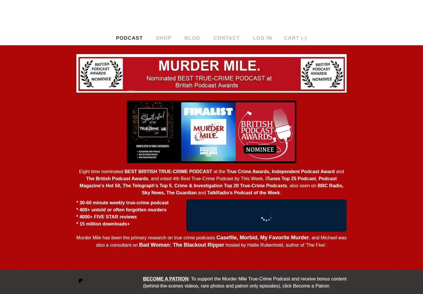 Screenshot of murdermiletours.com