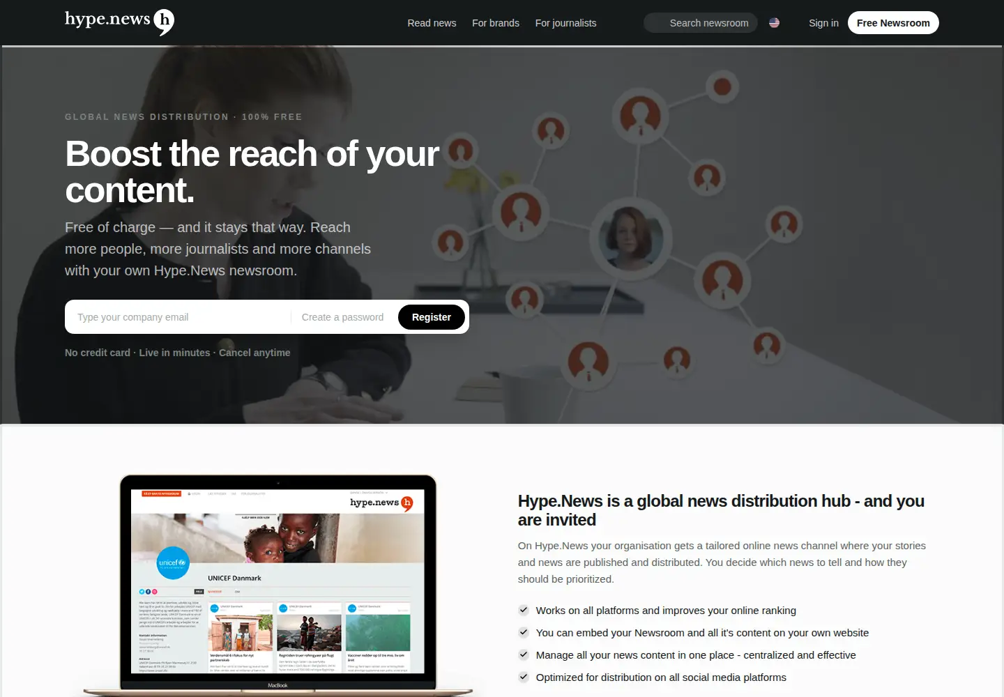 Screenshot of hype.news