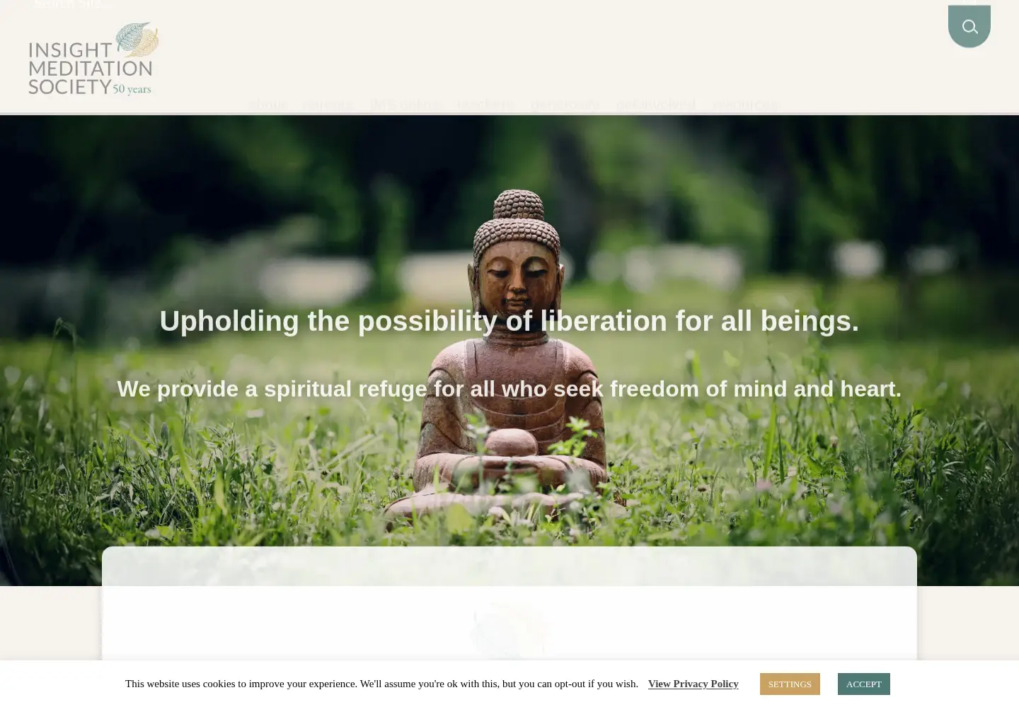 Captured homepage of dharma.org in the current scan