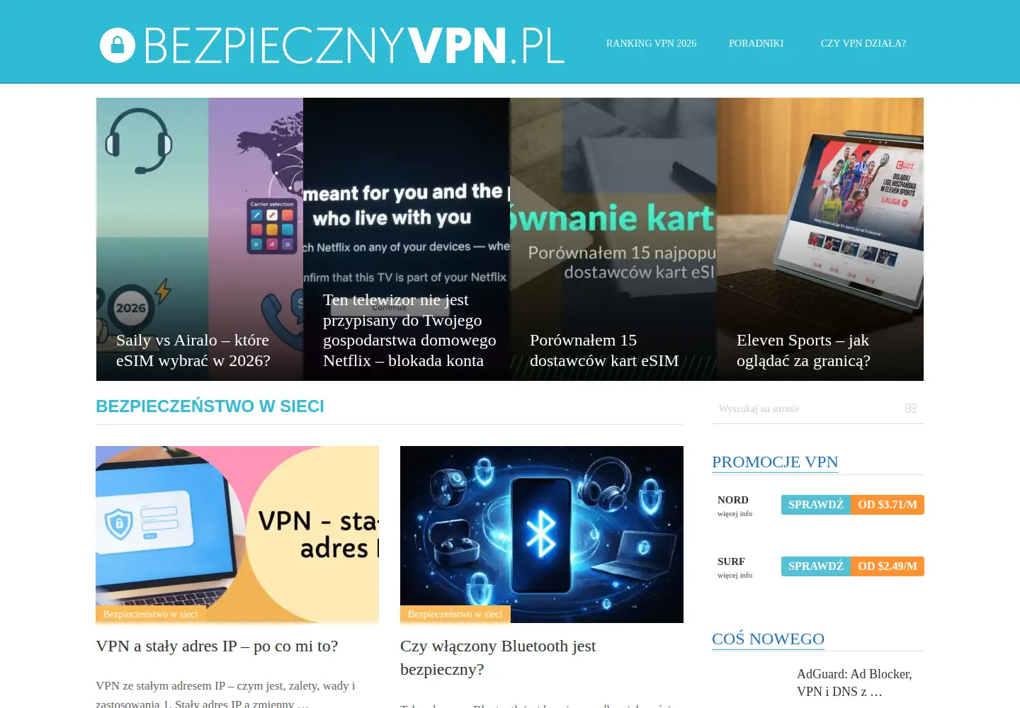 Captured homepage of bezpiecznyvpn.pl in the current scan