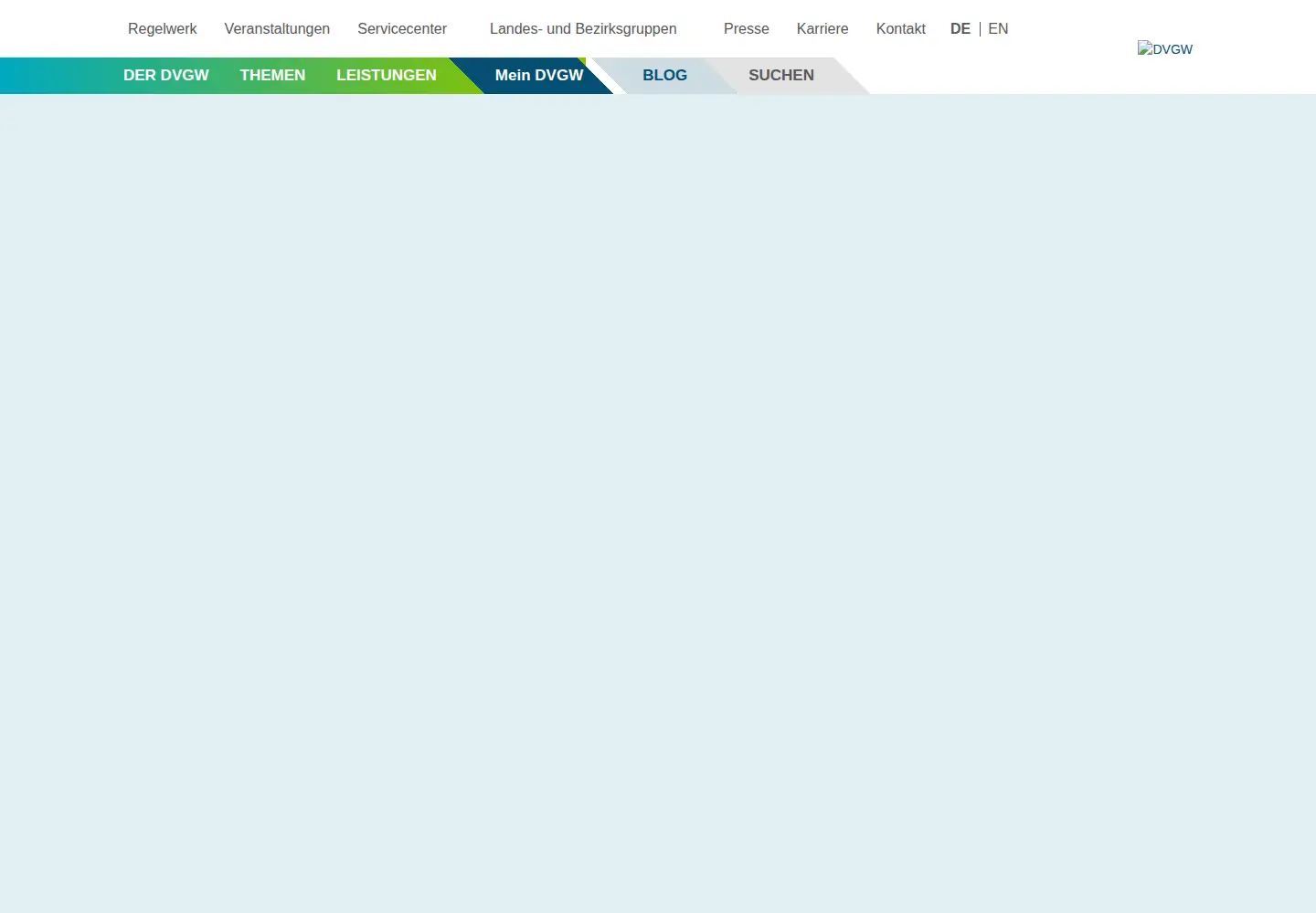 Screenshot of dvgw.de