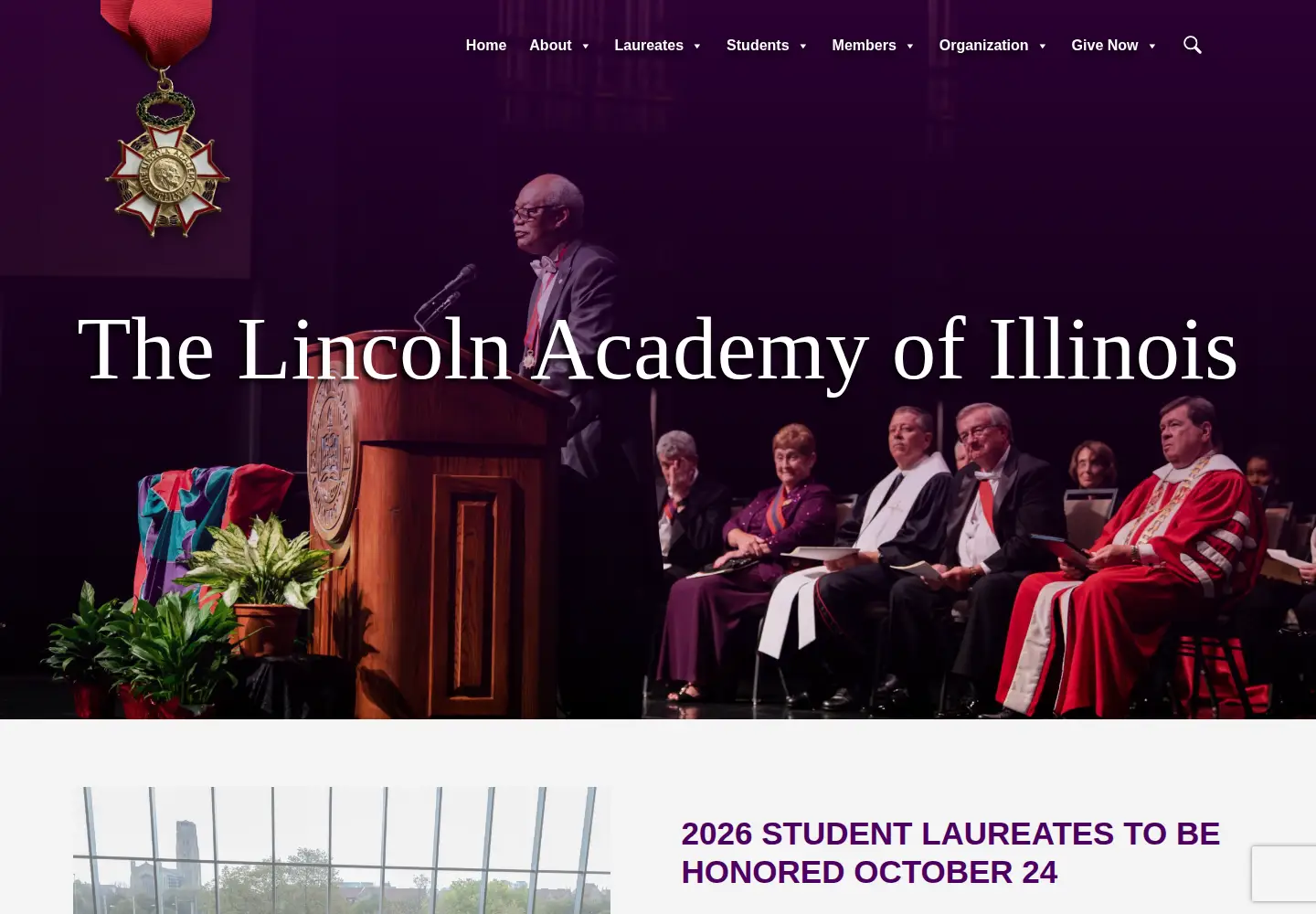 Captured homepage of thelincolnacademyofillinois.org in the current scan