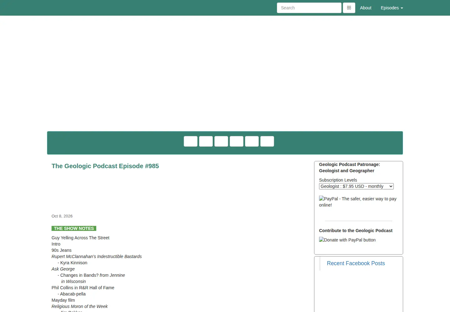 Screenshot of geologicpodcast.com