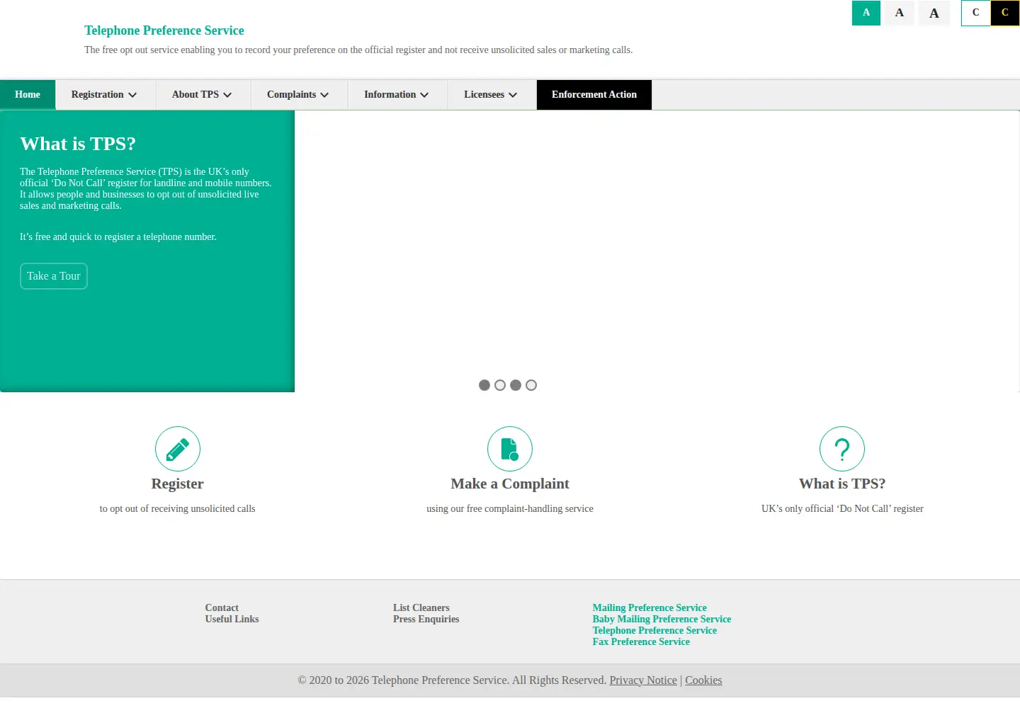 Screenshot of tpsonline.org.uk