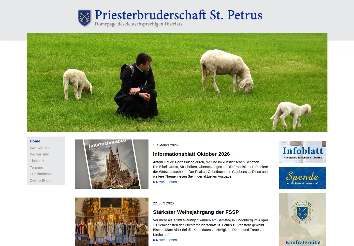 Screenshot of petrusbruderschaft.de