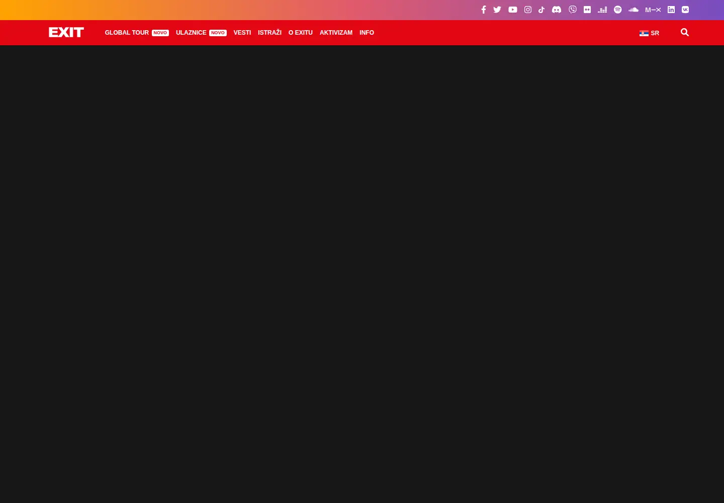 Captured homepage of exitfest.org in the current scan