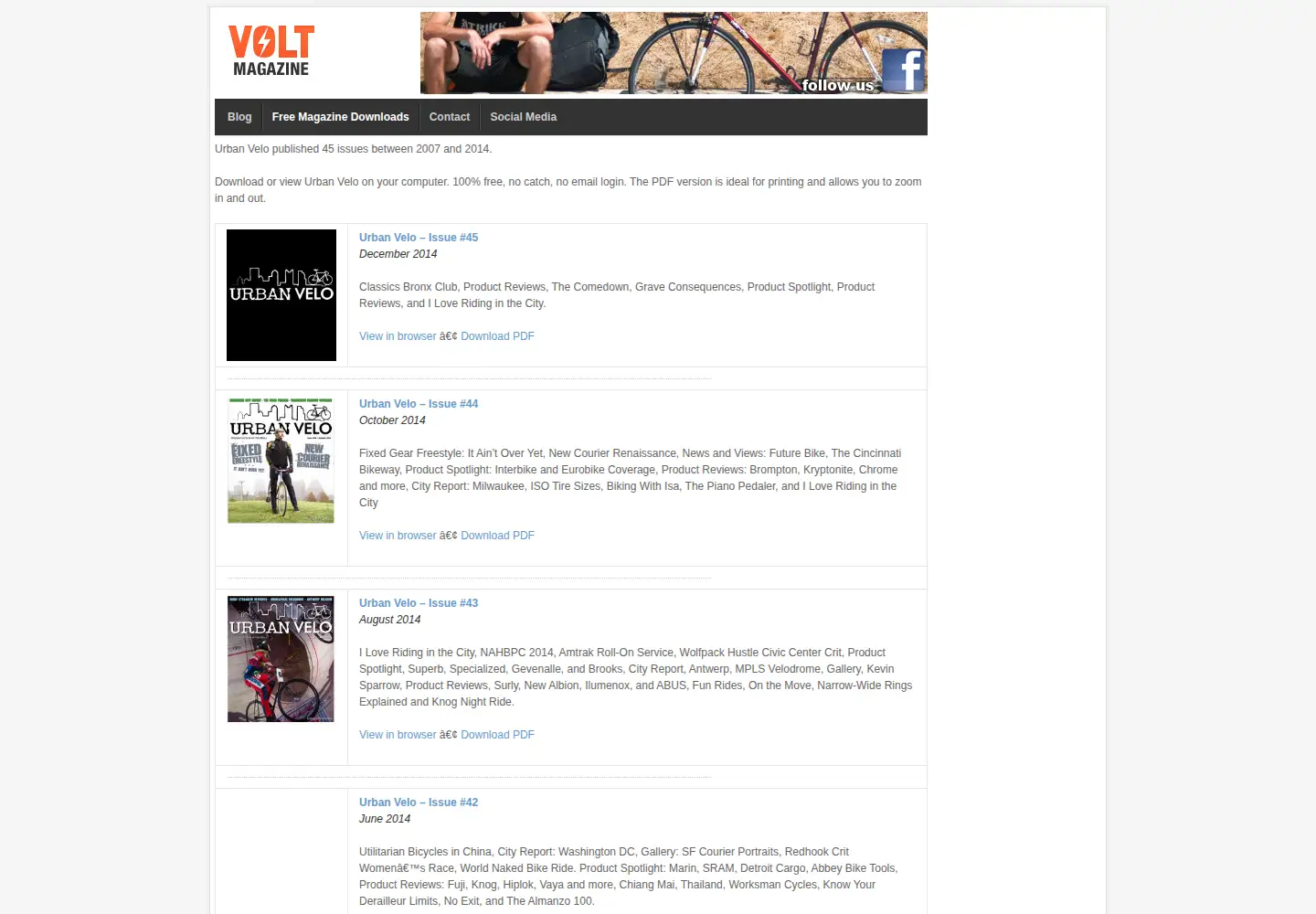 Screenshot of urbanvelo.org