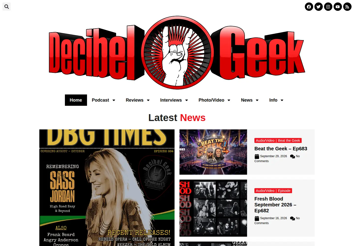 Screenshot of decibelgeek.com