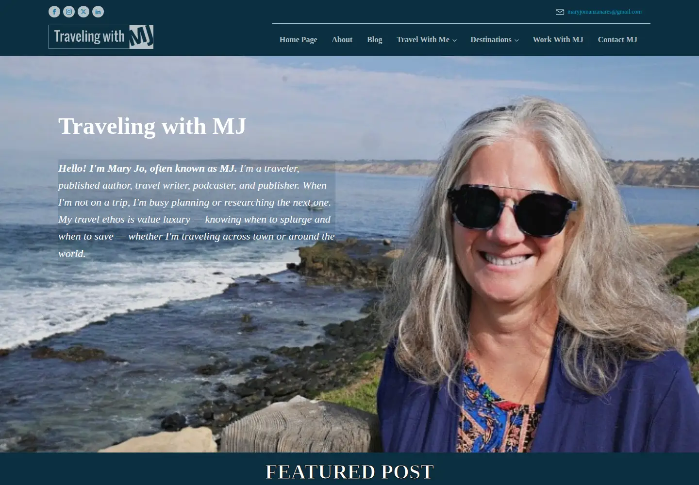 Screenshot of travelingwithmj.com