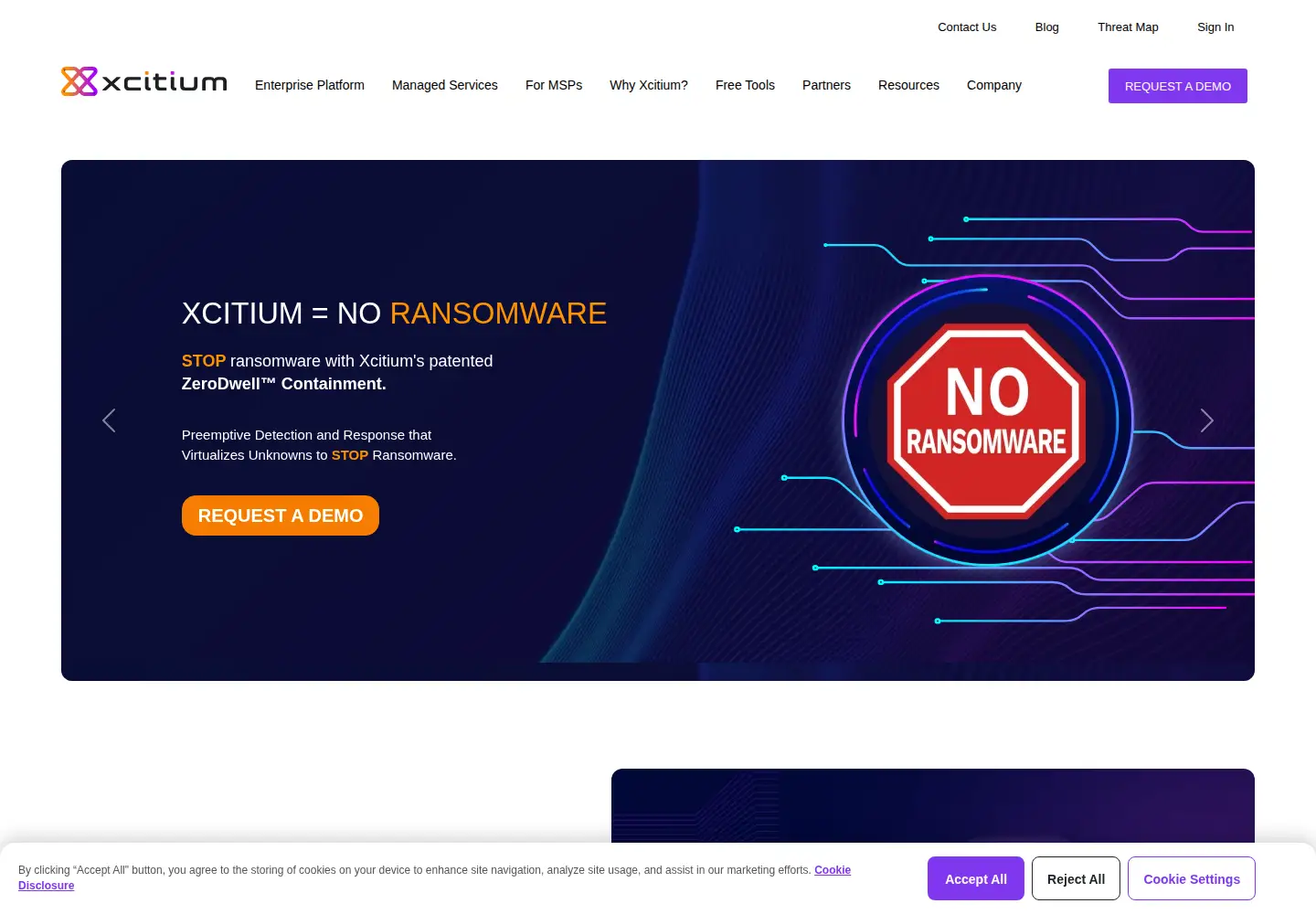 Screenshot of xcitium.com