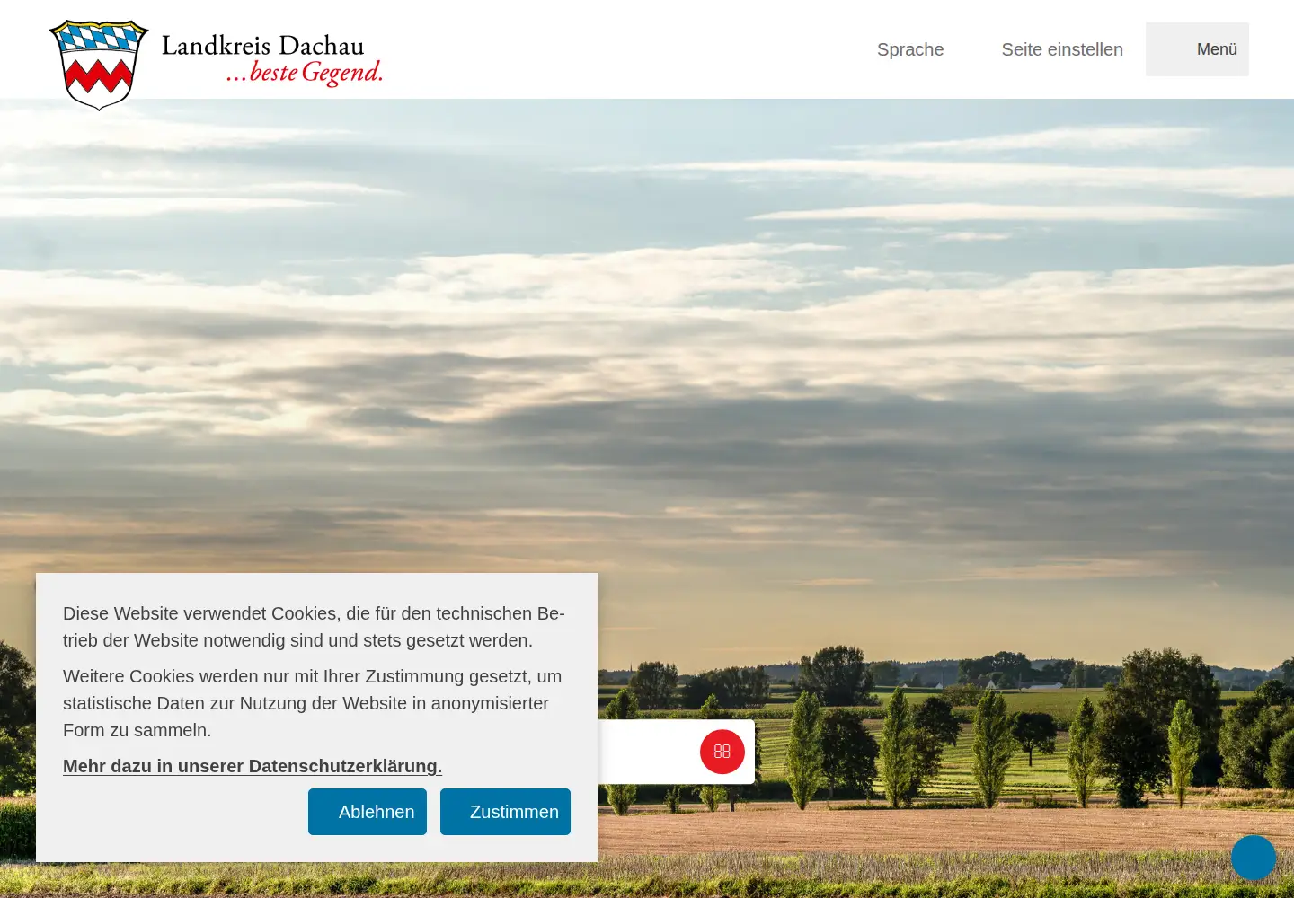 Captured homepage of landratsamt-dachau.de in the current scan