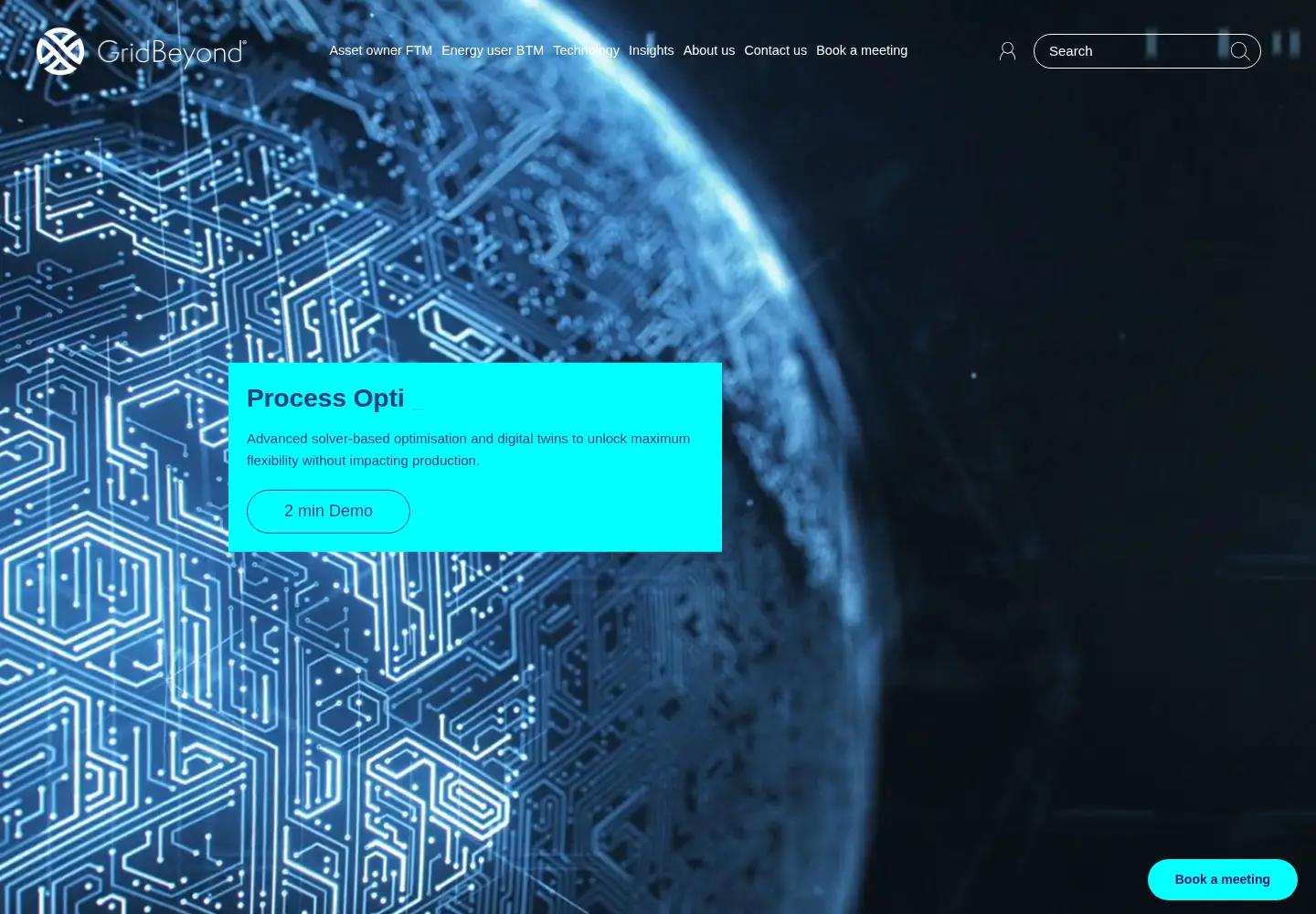 Captured homepage of gridbeyond.com in the current scan