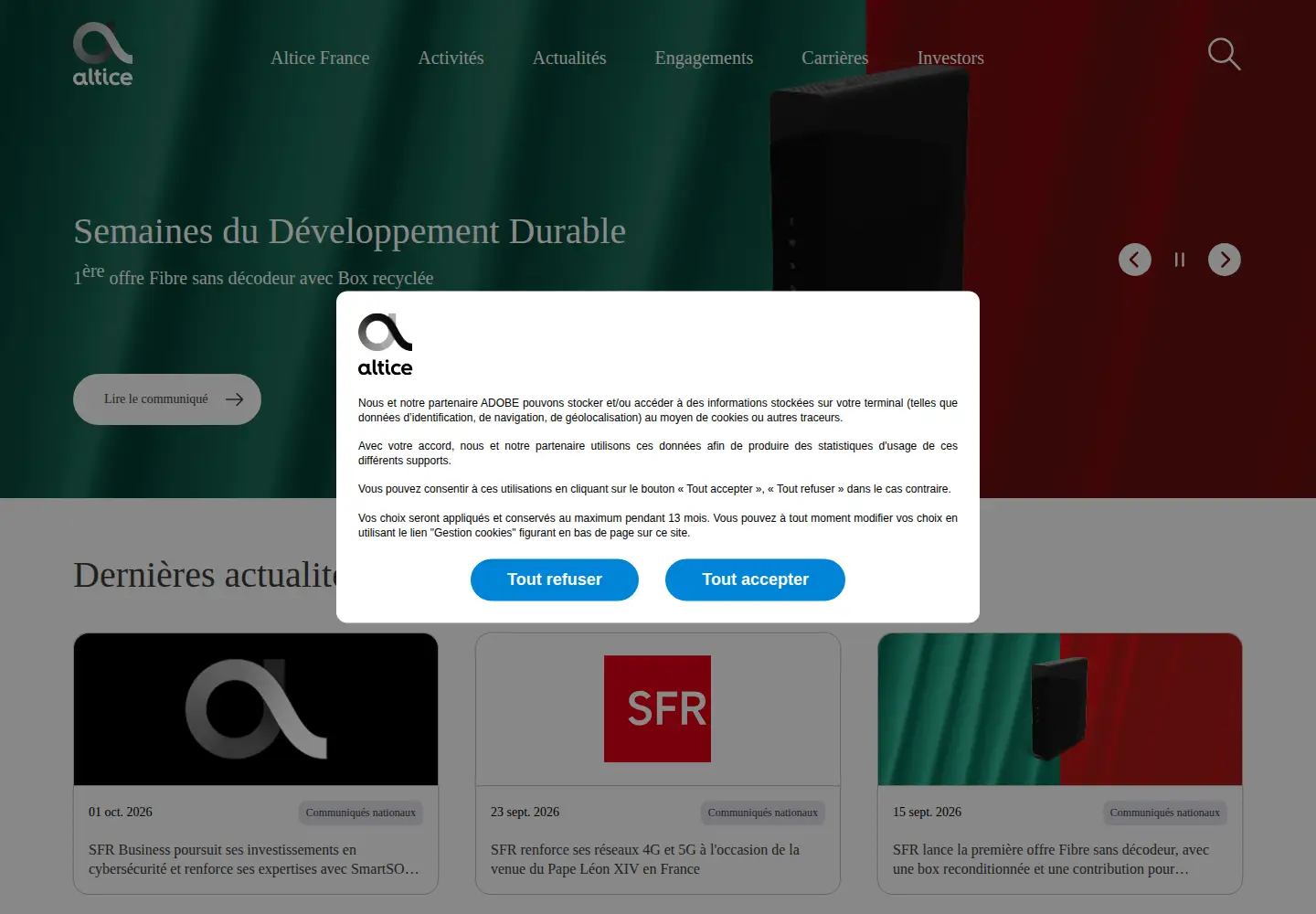 Screenshot of sfr.com