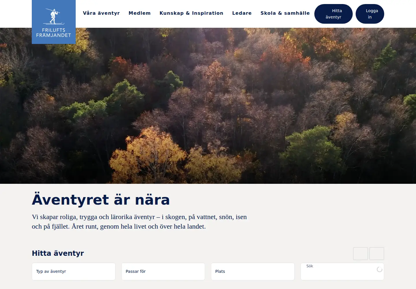 Screenshot of friluftsframjandet.se