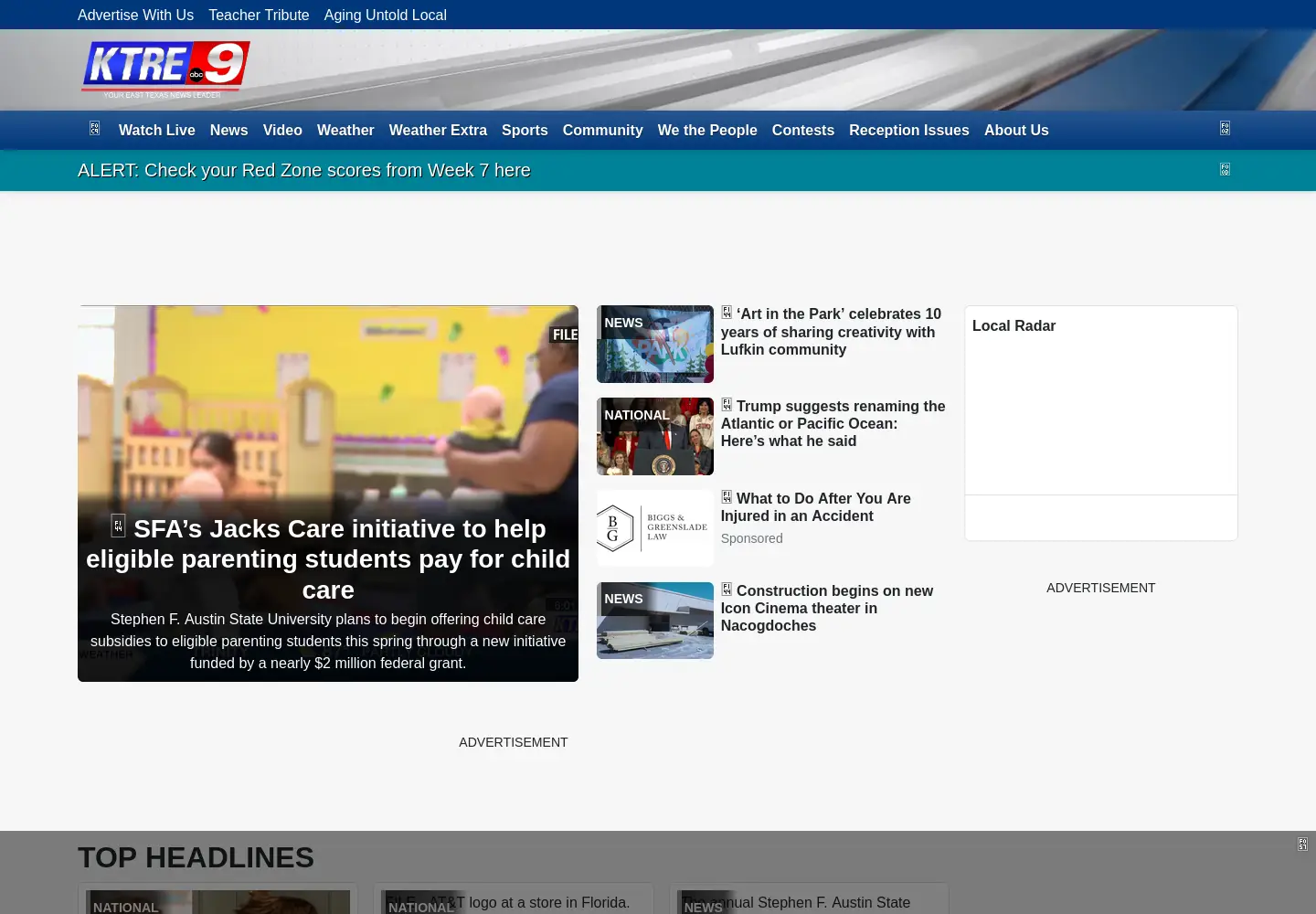Screenshot of ktre.com