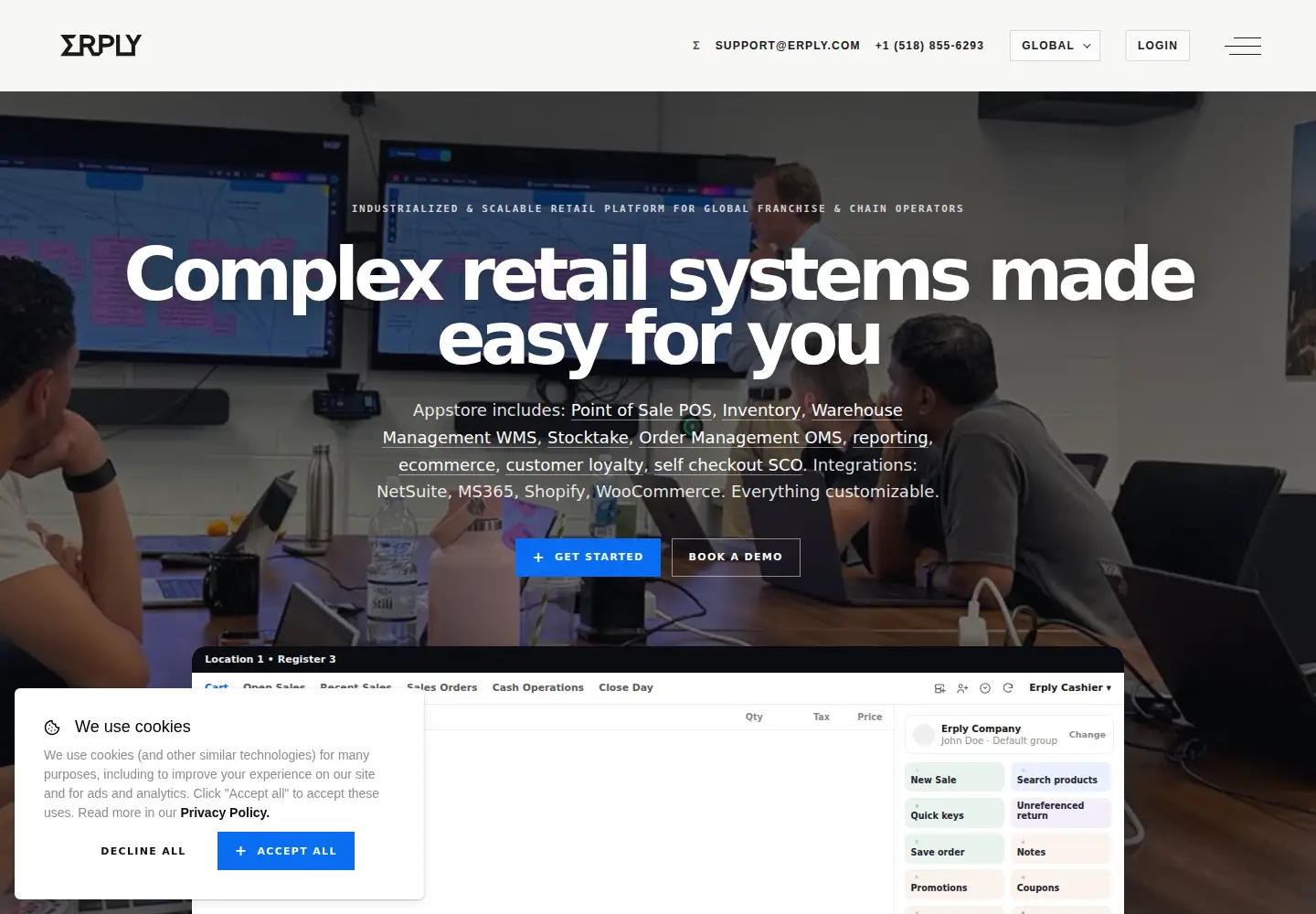Screenshot of erply.com