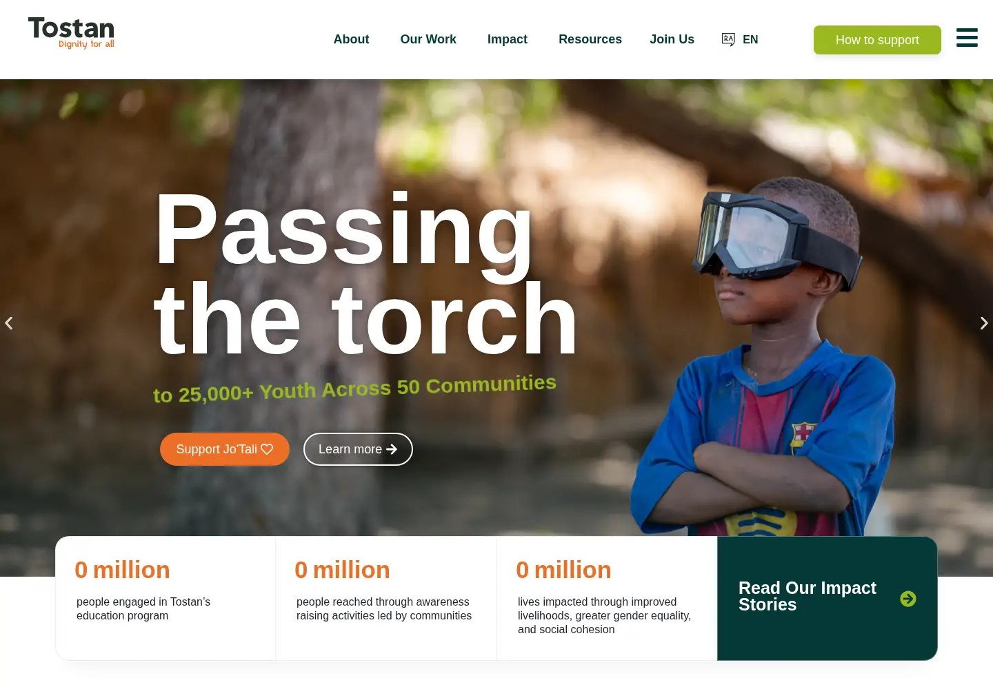 Screenshot of tostan.org