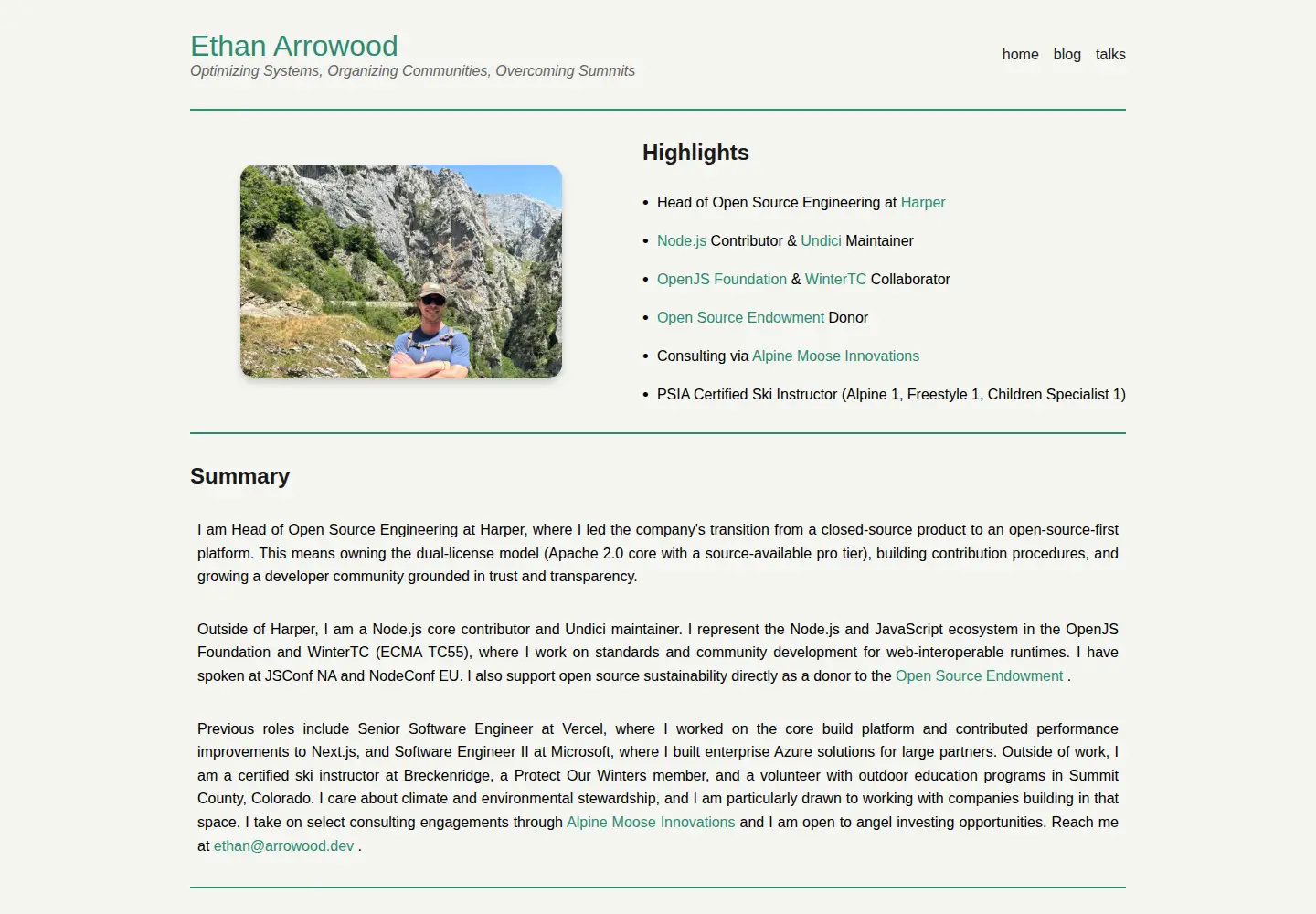 Screenshot of ethanarrowood.com