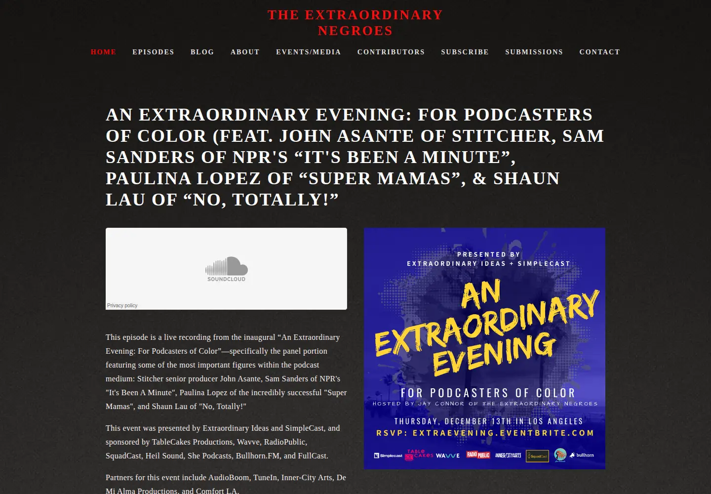 Screenshot of theextraordinarynegroes.com