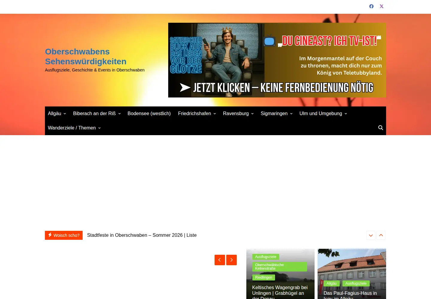 Screenshot of oberschwaben-tipps.de
