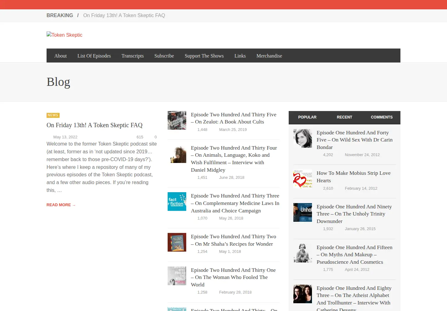 Screenshot of tokenskeptic.org