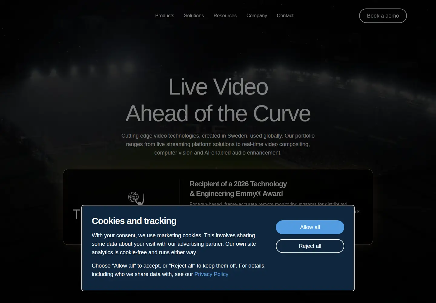 Screenshot of vindral.com