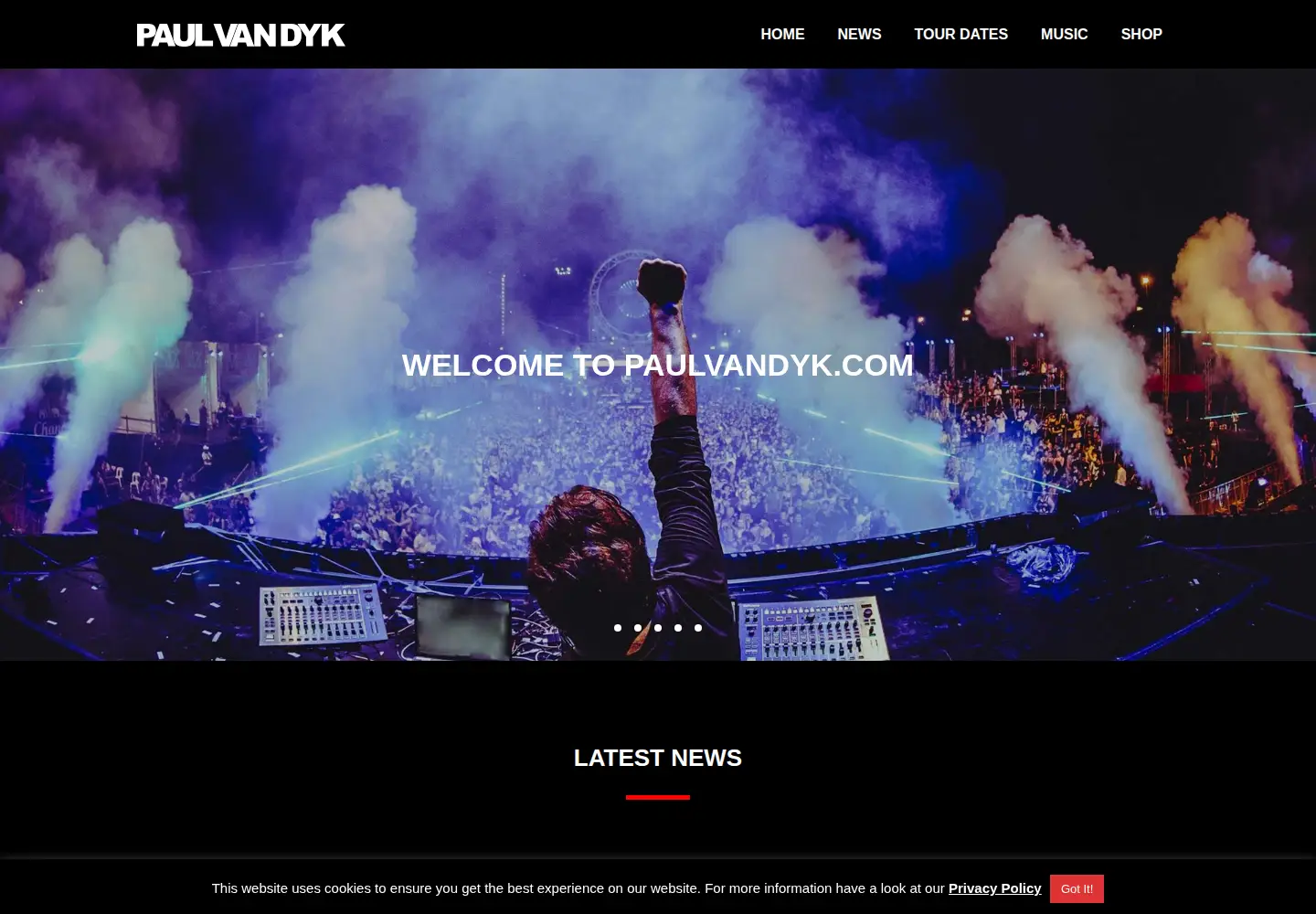 Captured homepage of paulvandyk.com in the current scan