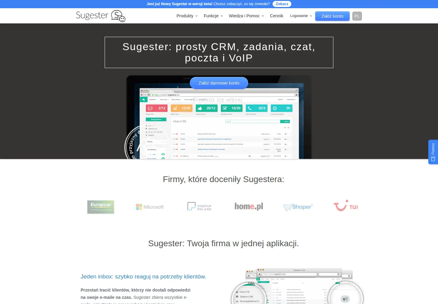 Screenshot of sugester.pl