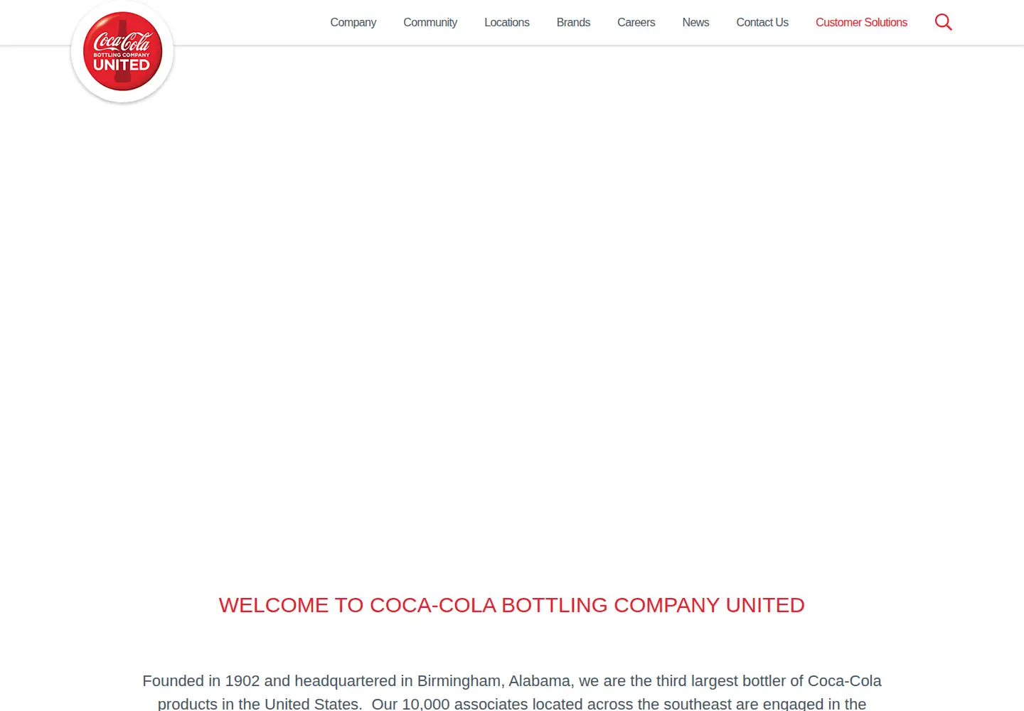 Captured homepage of cocacolaunited.com in the current scan