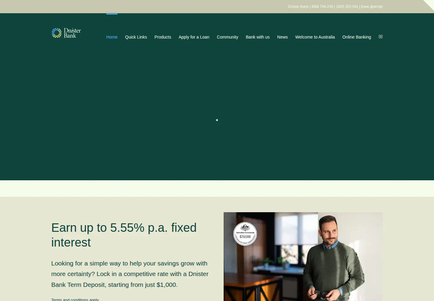 Captured homepage of dnister.com.au in the current scan