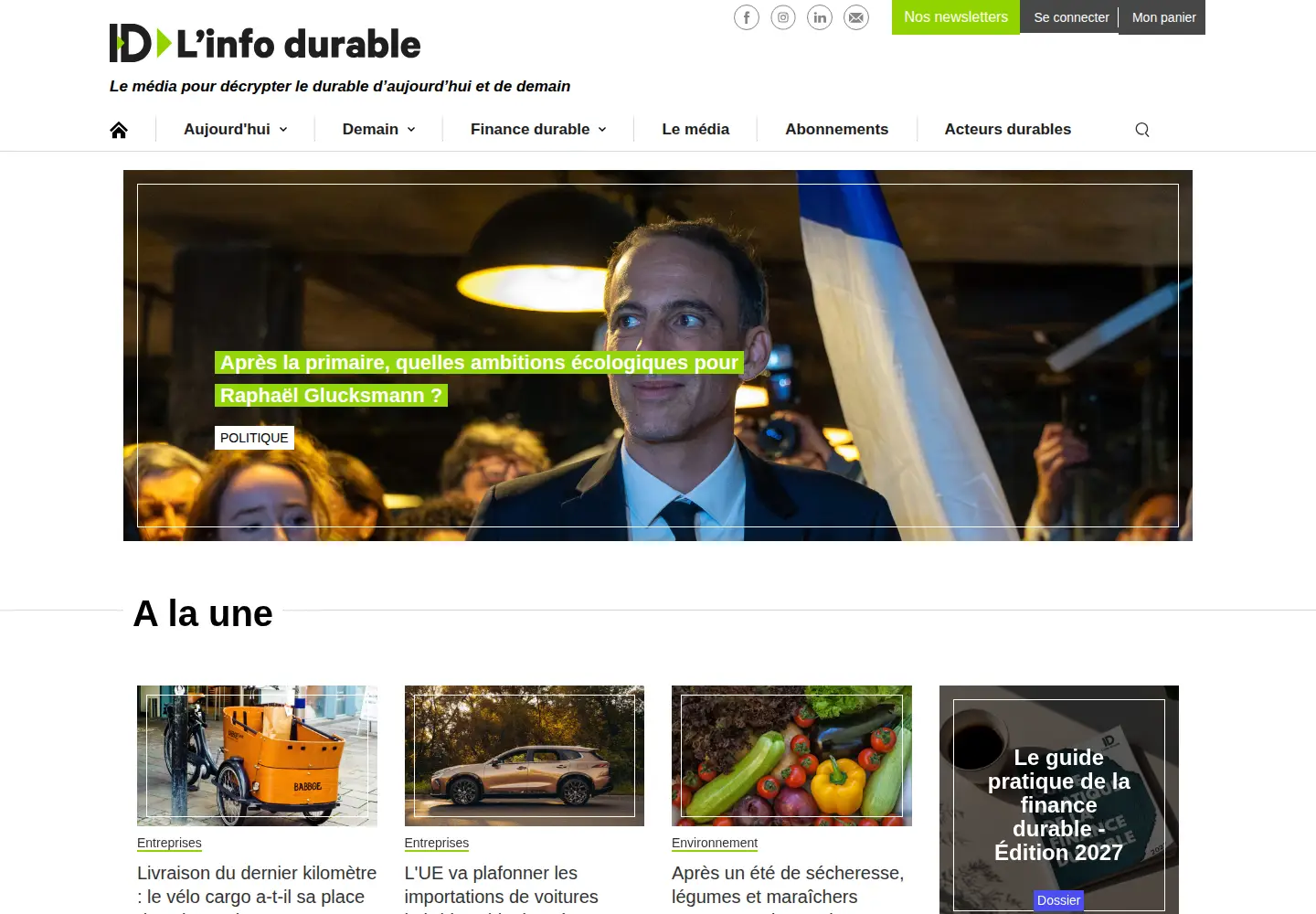 Captured homepage of linfodurable.fr in the current scan