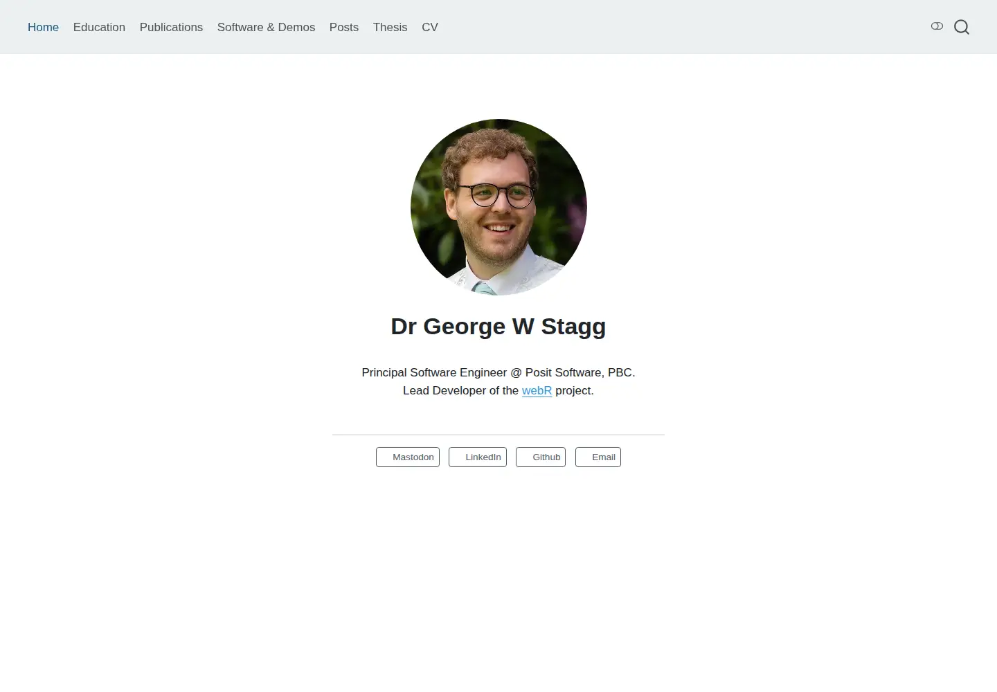 Captured homepage of gws.phd in the current scan